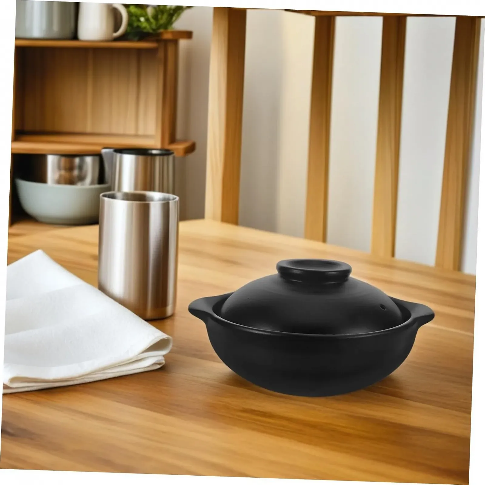 Горщик для запікання VALICLUD керамічний з кришкою термостійкий для рису та супів, фото №6