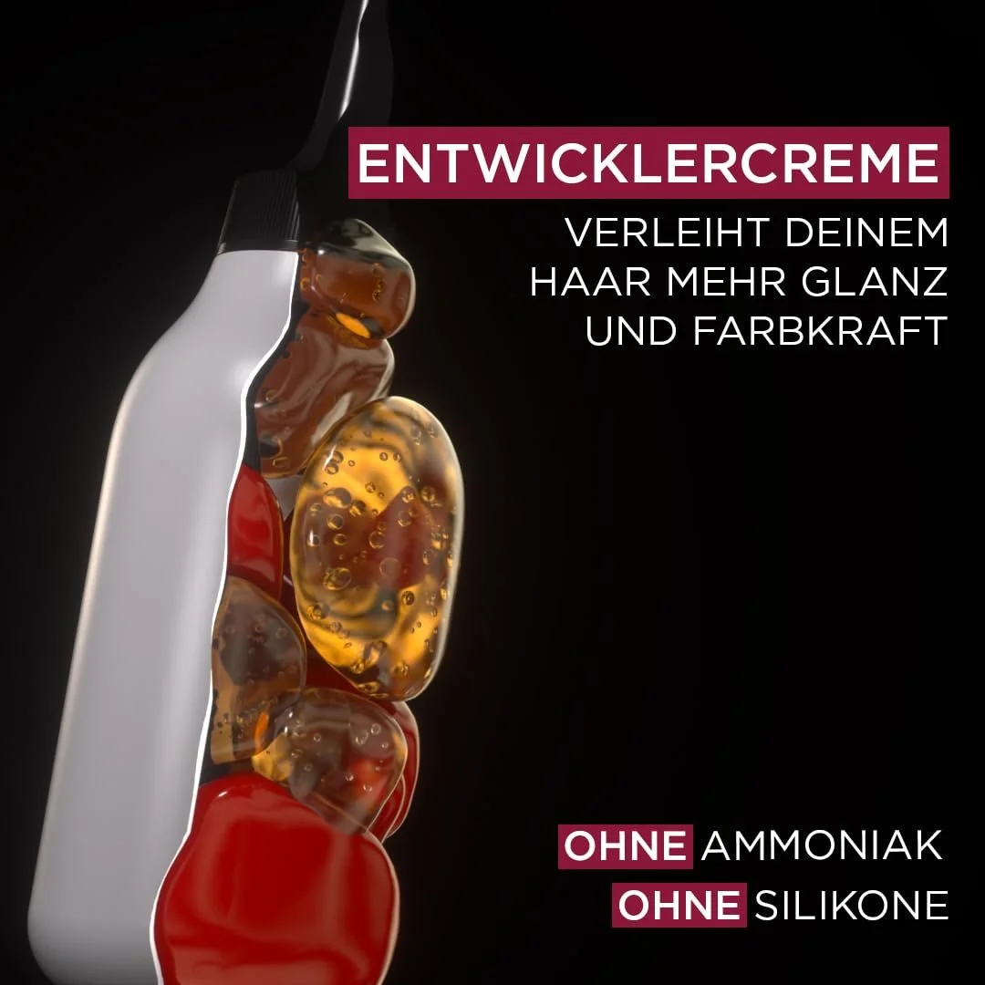 Фарба для волосся Garnier Olia Red Lacquers Стійка 5.52 Shiny Wine Red, 60 г, 54 мл, фото №4 Фарба для волосся Garnier Olia Red Lacquers Стійка 5.52 Shiny Wine Red, 60 г, 54 мл, фото №4