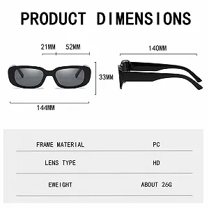 Солнцезащитные очки JCUGSBS Женские Винтажные Прямоугольные Солнцезащитные очки 90-х synthetic.ua - Фото 1