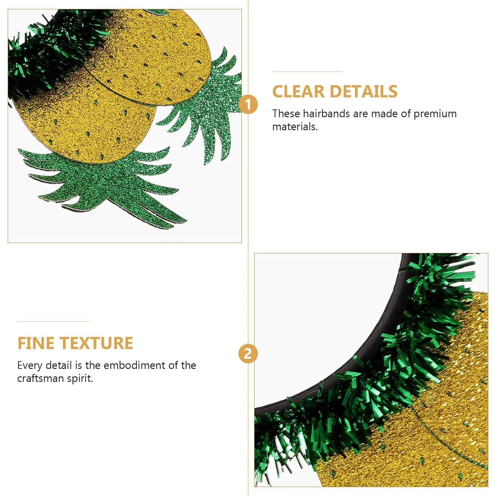 Обруч на голову Дитяча FRCOLOR Ананас, 4 шт, фото №2