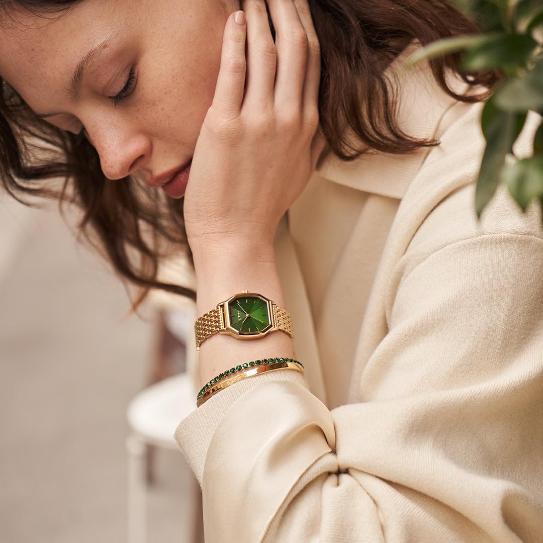 Женские Часы BURKER Julia Шестигранный Корпус Браслет со Звеньями Нержавеющая Сталь Аналоговый Кварц 3 ATM Водонепроницаемые - 32 мм - Золотой Зеленый, фото №7 Женские Часы BURKER Julia Шестигранный Корпус Браслет со Звеньями Нержавеющая Сталь Аналоговый Кварц 3 ATM Водонепроницаемые - 32 мм - Золотой Зеленый, фото №7