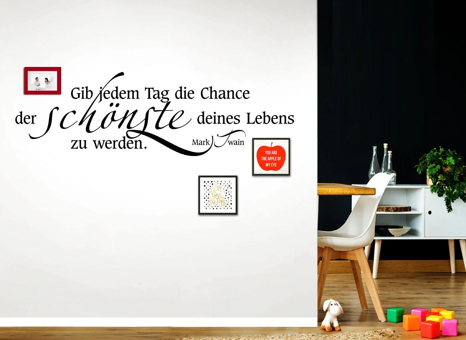 Наклейка на стіну W3304 Цитата "Gib jedem Tag die Chance" Самоклейна 80 x 27 см Чорний, фото №2