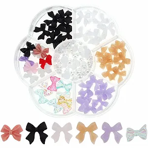 Прикраса 3D Aurora Бантик Різнокольорові DIY Стрази Милі Блискітки 7 Стилів Різної Форми - Фото 1