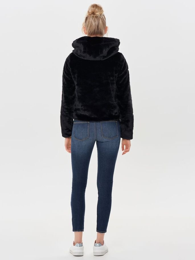 Куртка ONLY ONLCHRIS FUR HOODED JACKET CC OTW 15156560 Черный M, фото №2