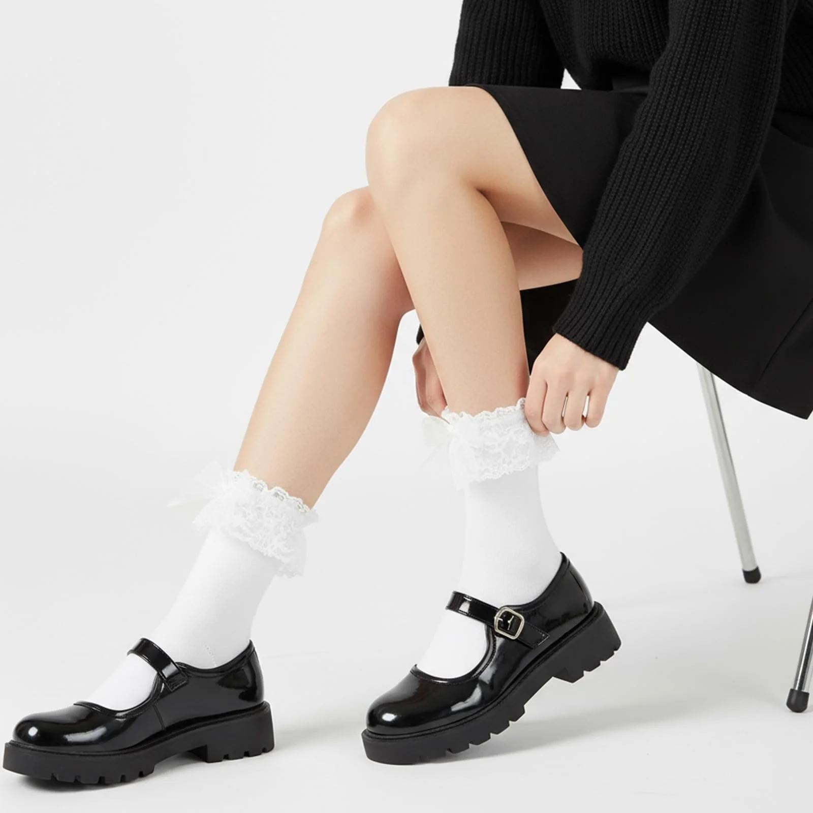 Шкарпетки з рюшами Dirndl з мереживним бантом, 2 пари, фото №4 Шкарпетки з рюшами Dirndl з мереживним бантом, 2 пари, фото №4