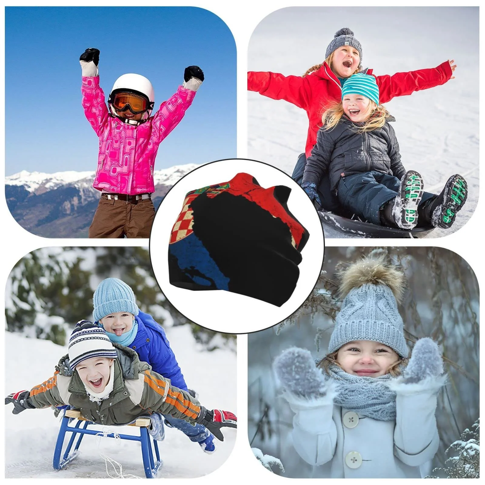 Шапка LOUJIN Croatia Map Outline Flag Slouchy для мальчиков, фото №8