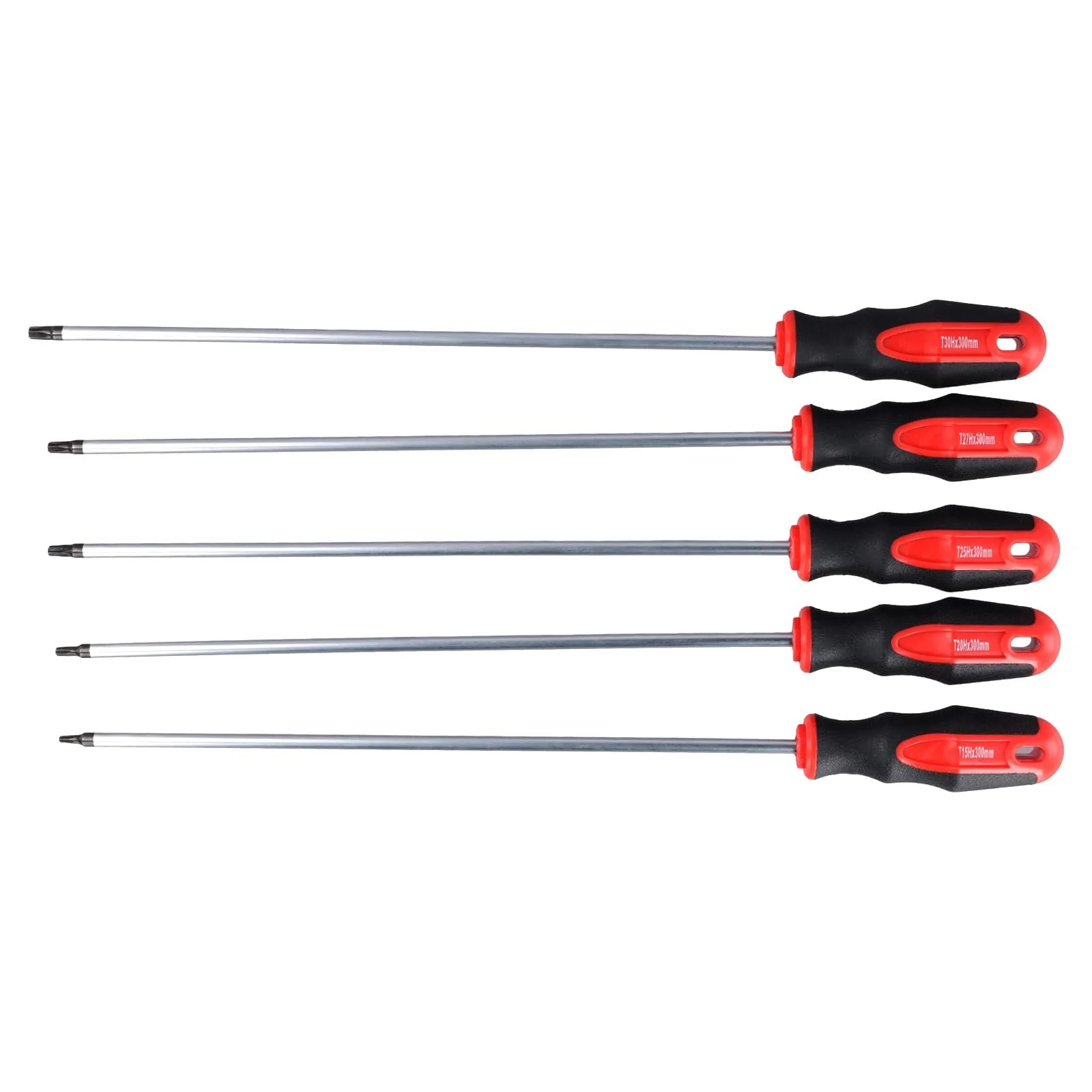 Набір викруток Torx довгих 5 предметів 410 x 6 мм Червоний/Чорний, фото №4