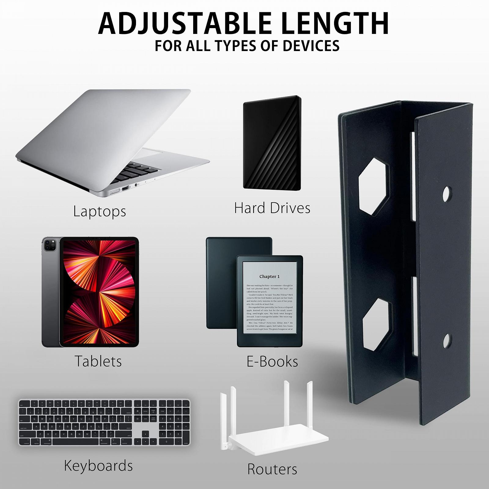 Тримач для ноутбука MyGadget металевий під стіл [Макс. товщина 30 мм] з силіконовим захистом від подряпин Чорний, фото №5