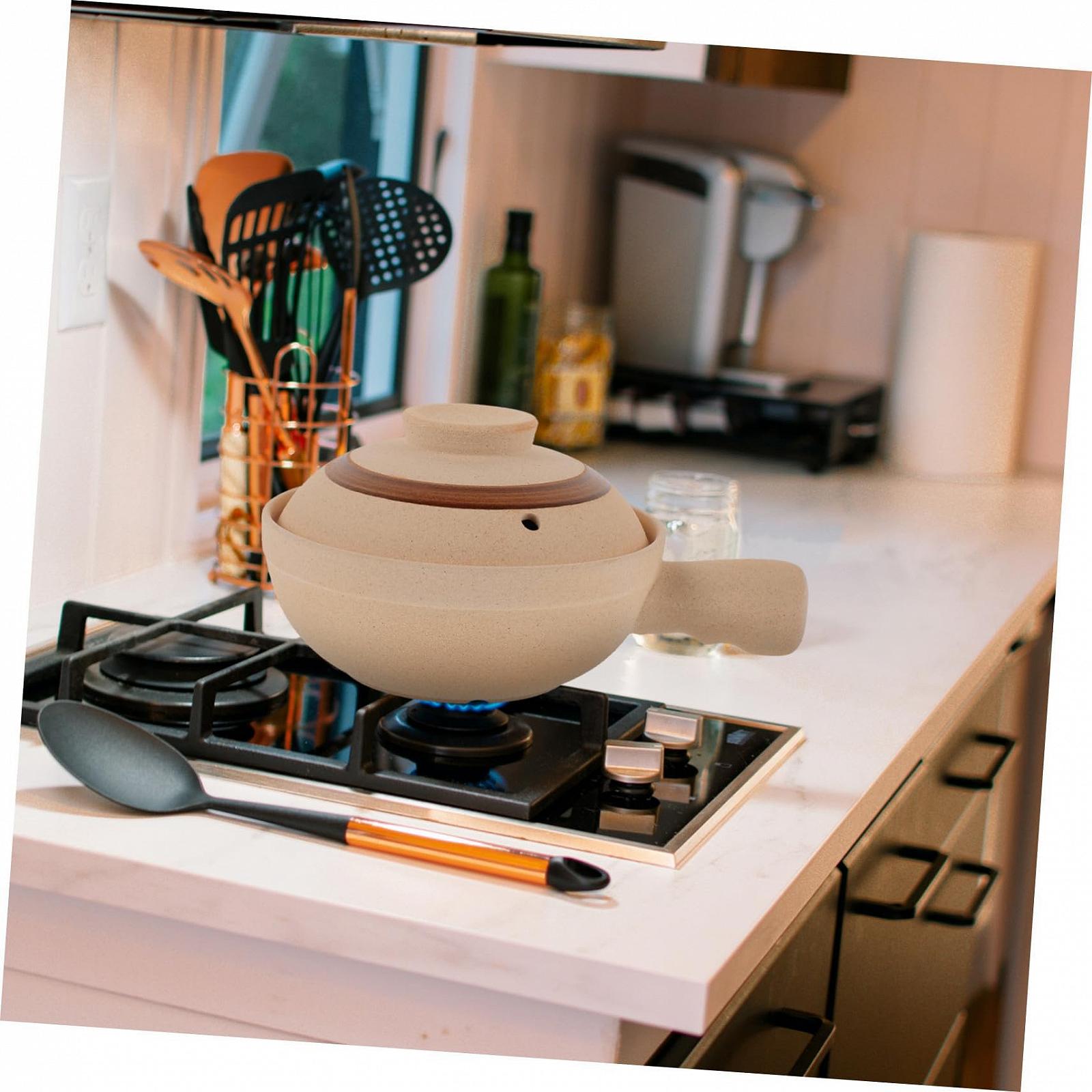 Кастрюля для тушения керамическая маленькая с крышкой и отверстием для пара для 1 персоны, фото №9