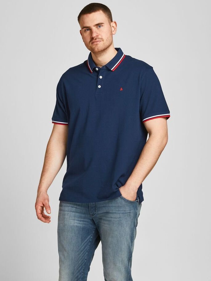 Поло JJEPAULOS POLO SS NOOS PS 12143859- Blazer Jack&Jones Темно-синій 2XL, фото №1