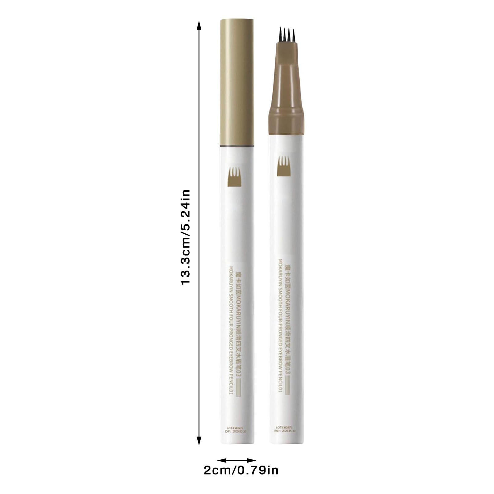 Олівець для брів Microblading 2024 3D з 4 наконечниками Коричневий 13,3*2*1,5 см, фото №6