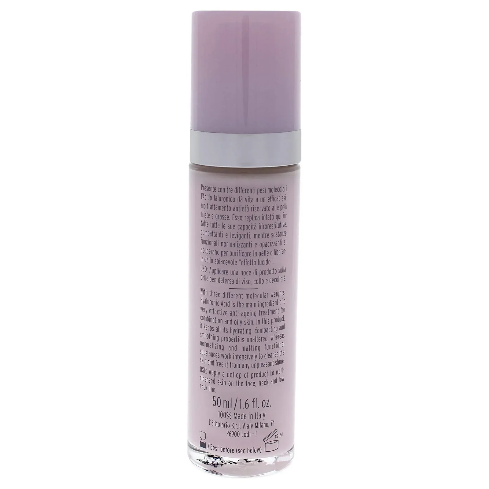 Крем для обличчя L'Erbolario Hyaluronic Acid Для комбінованої шкіри Очищувальний 50 мл, фото №3
