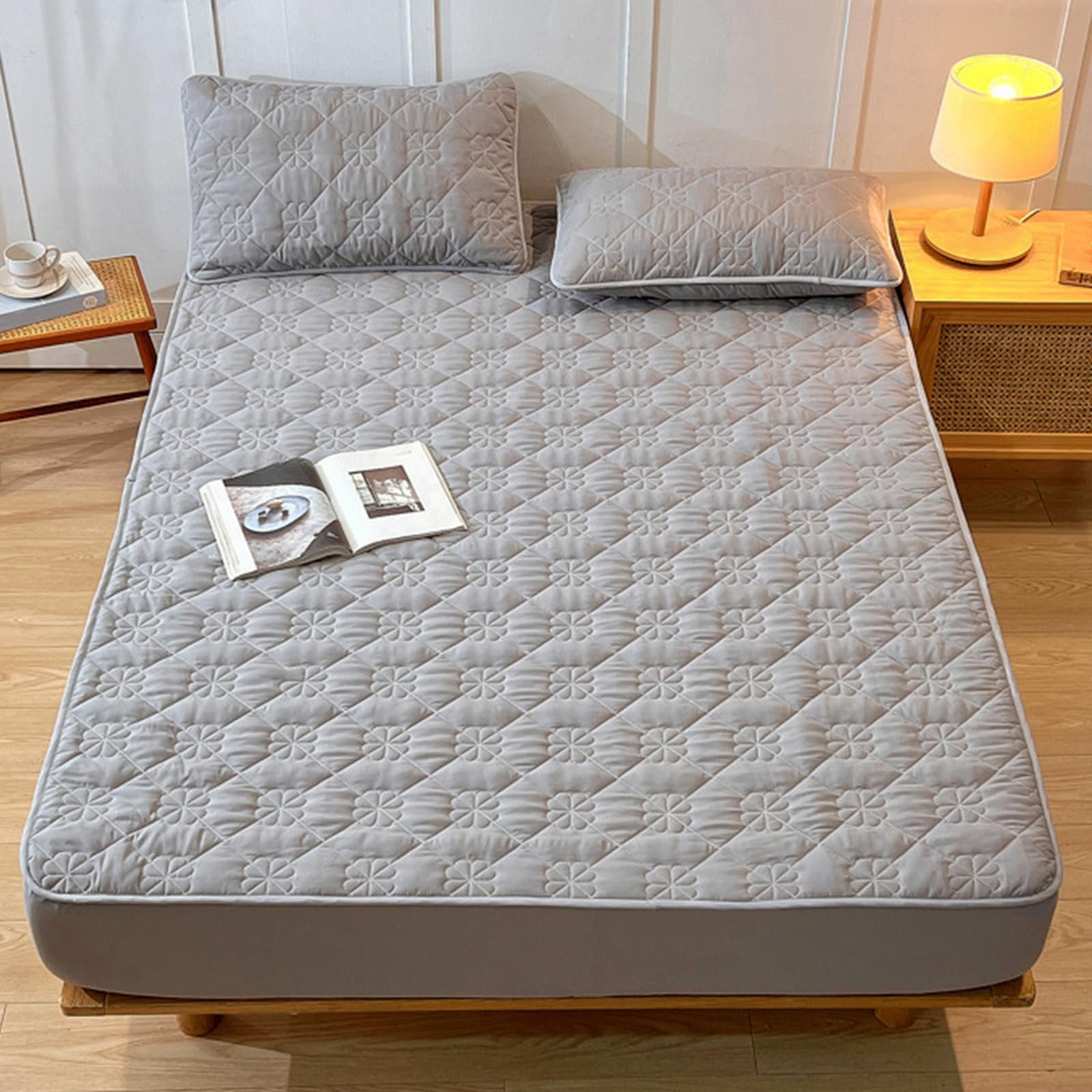 Розовый стеганый наматрасник Хлопковая трикотажная простыня на резинке с карманом глубиной 30 см, фото №7 Розовый стеганый наматрасник Хлопковая трикотажная простыня на резинке с карманом глубиной 30 см, фото №7