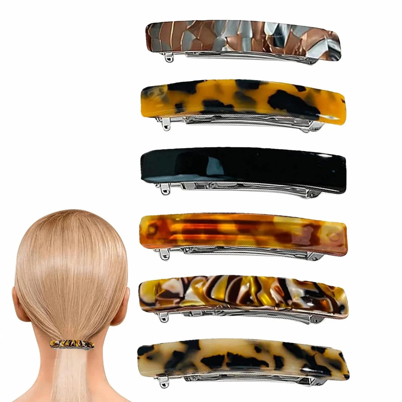 Заколки Barrettes, 6 шт. Заколки для густых волос для женщин, клипсы под черепаху с нескользящим держателем, для ежедневного использования, фото №8