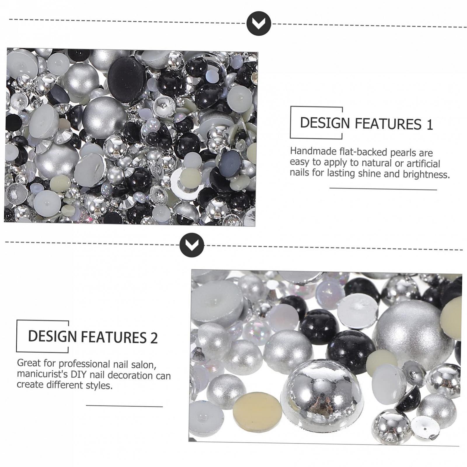 Стразы для ногтей, 2 шт, полукруглые искусственные жемчужины и стразы для украшения чехлов для мобильных телефонов, фото №8