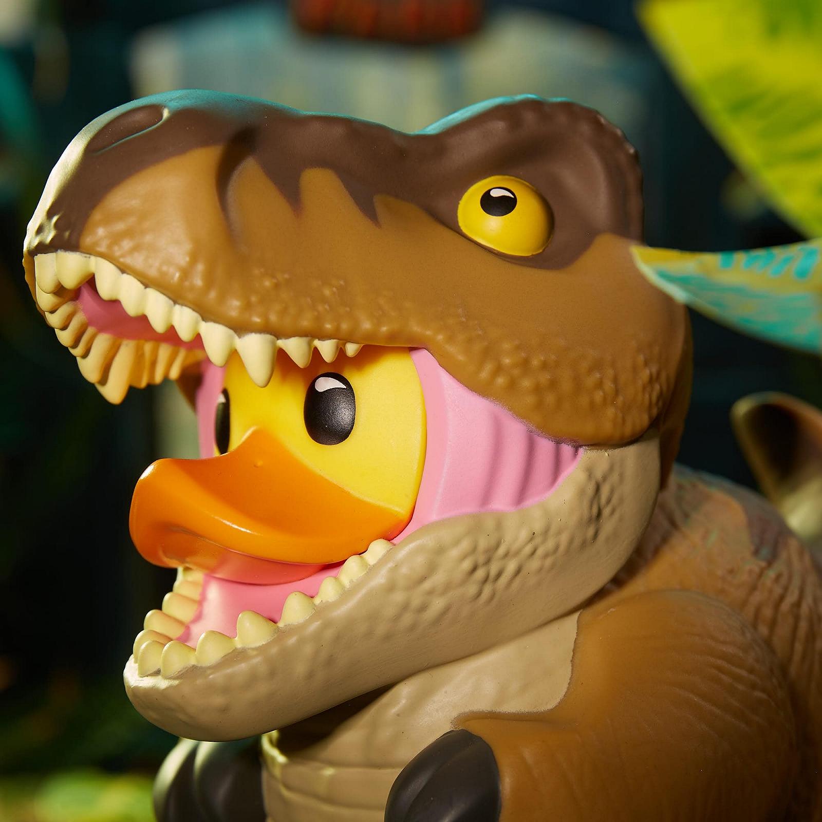 Фігурка гумової качки T-Rex Jurassic World Rebirth Collectible Vinyl TUBBZ Box Edition, фото №4