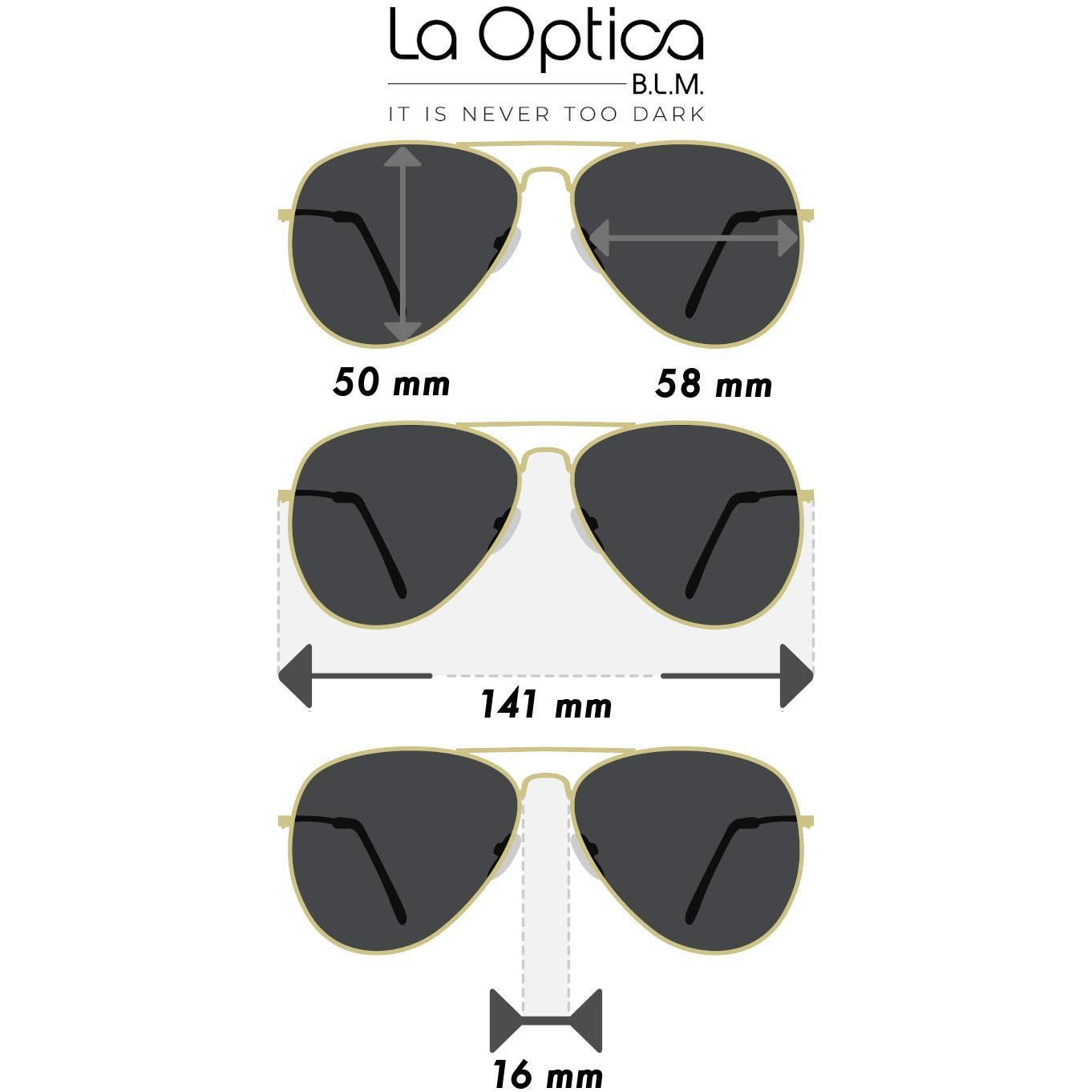 Сонцезахисні окуляри-авіатори унісекс La Optica B.L.M. UV400 Ретро, фото №3 Сонцезахисні окуляри-авіатори унісекс La Optica B.L.M. UV400 Ретро, фото №3