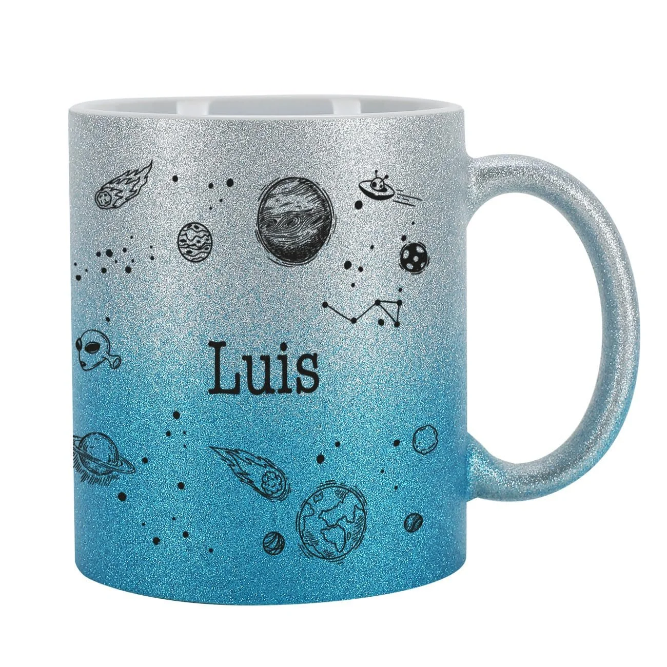 Блискуча Кружка Striefchen з Космічним Мотивом та Персоналізованим Iм'ям Керамічна 300 мл, фото №1