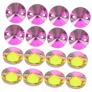 Стразы Operitacx Стеклянные Плоская задняя часть Круглые для пришивания на одежду Декоративные жемчужины - Фото 1