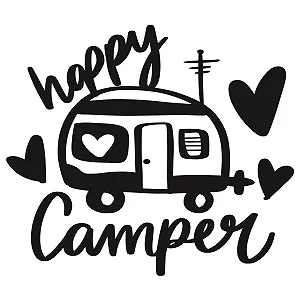 Наклейка на стену GRAZDesign Happy Camper для внутреннего и наружного использования 34 x 30 см Черная synthetic.ua - Фото 1