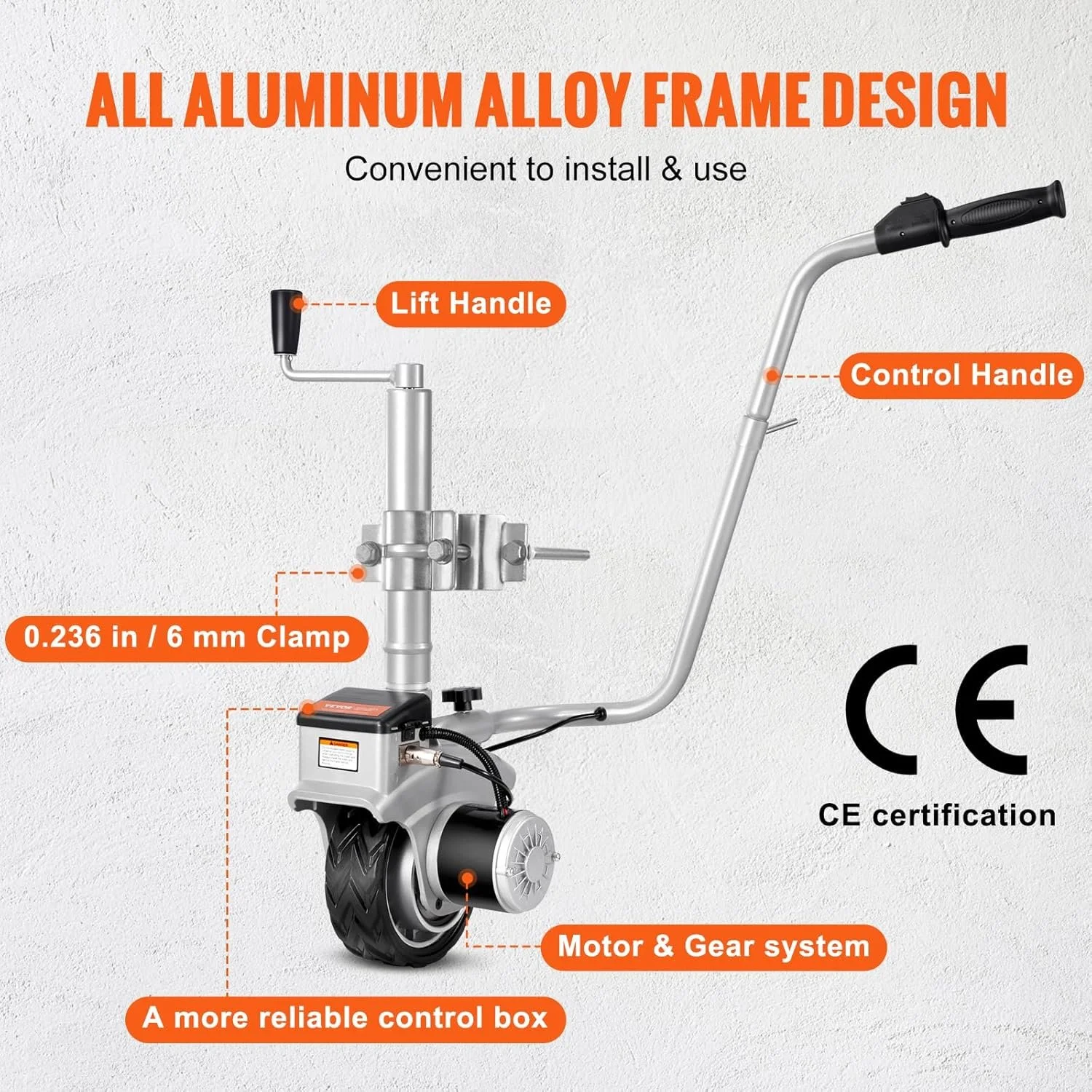 Електричний причіпний візок VEVOR JY01 Grey, фото №4