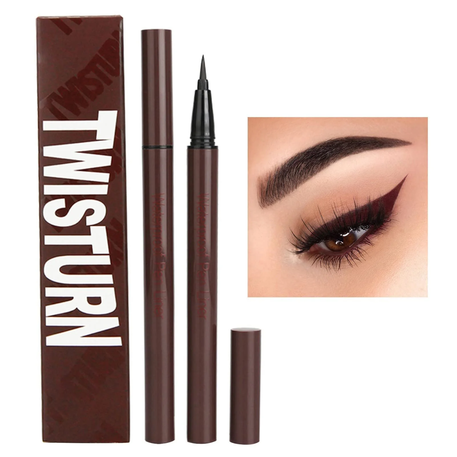 Рідка Підводка для очей для жінок, водостійка, стійка до поту, високопігментована, фото №2