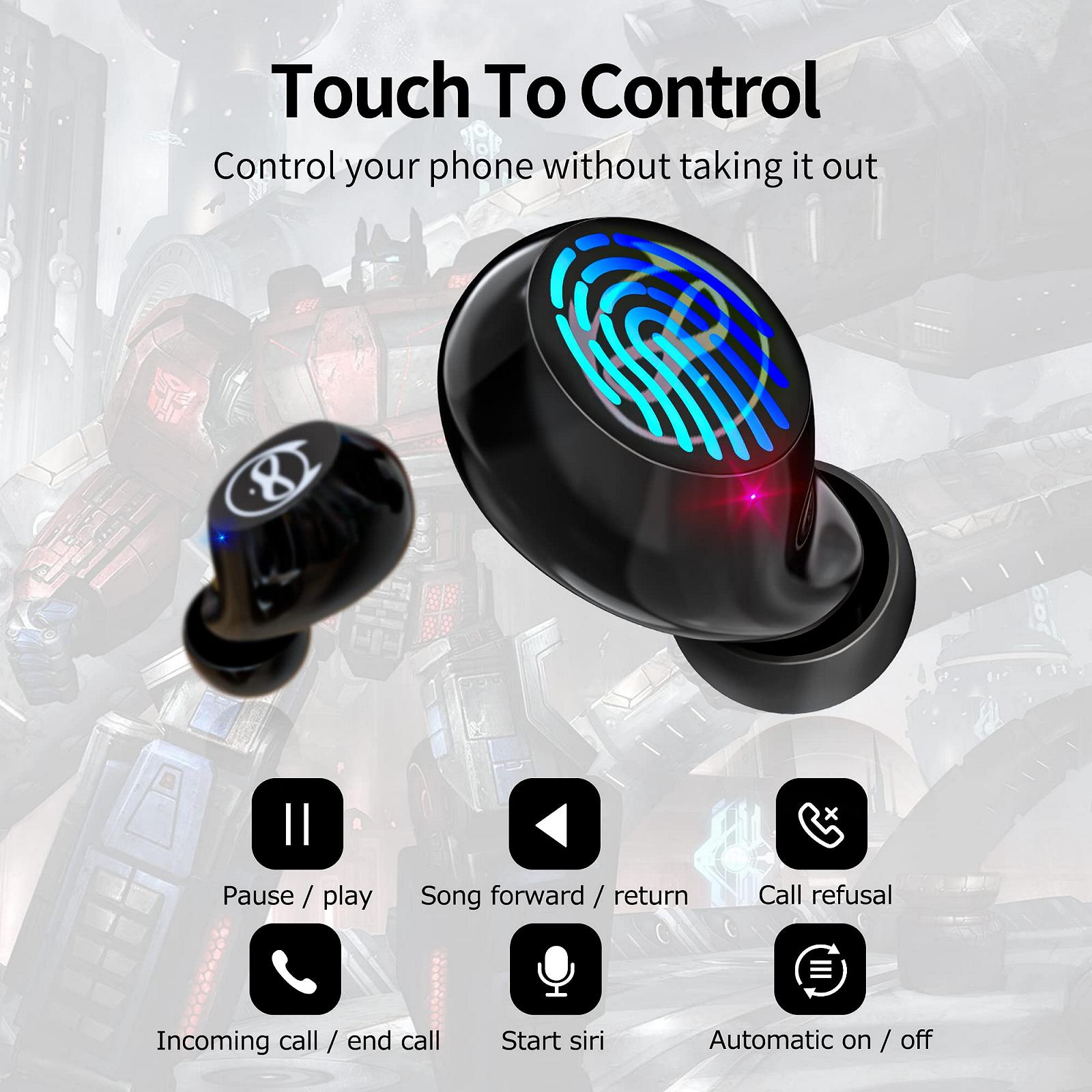 Наушники Amaface Wireless In-Ear HiFi Stereo Bluetooth Kids с двойным микрофоном сенсорное управление 36 часов воспроизведения легкие (режим музыки/игры), фото №4