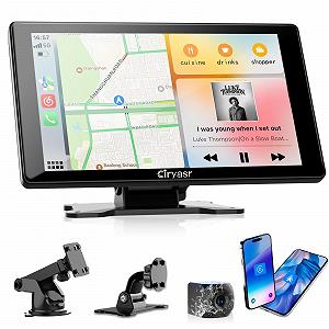 Дисплей Carplay CIRYASR 7 дюймов, беспроводной, автомобильная магнитола 2025, обновленная, портативный автомобильный мультимедийный плеер с Apple CarPlay и Android Car, камера заднего вида IP67, GPS-навигация - Фото 1