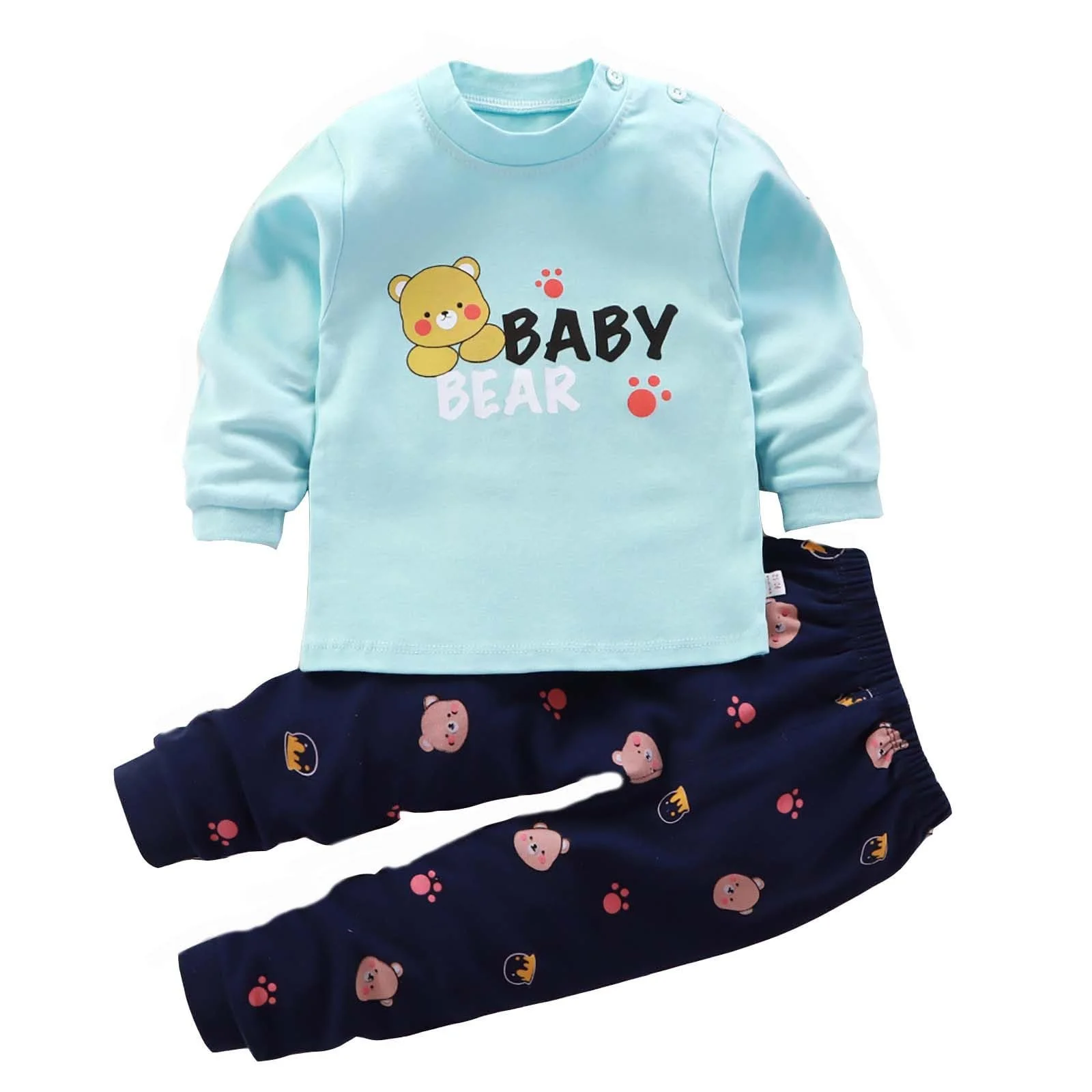 Комплект дитячої піжами Сорочка з довгими рукавами Штани Два комплекти, фото №1