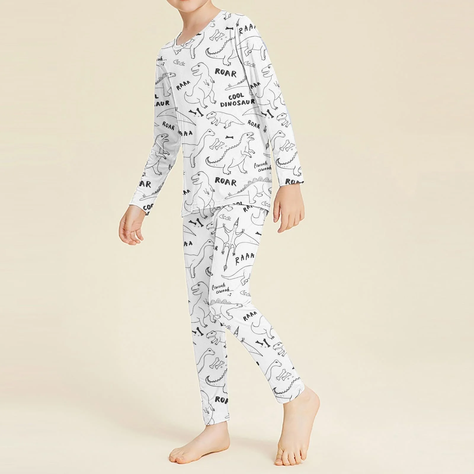 Дитячий розмальований вручну комплект піжами для хлопчиків милий, фото №5