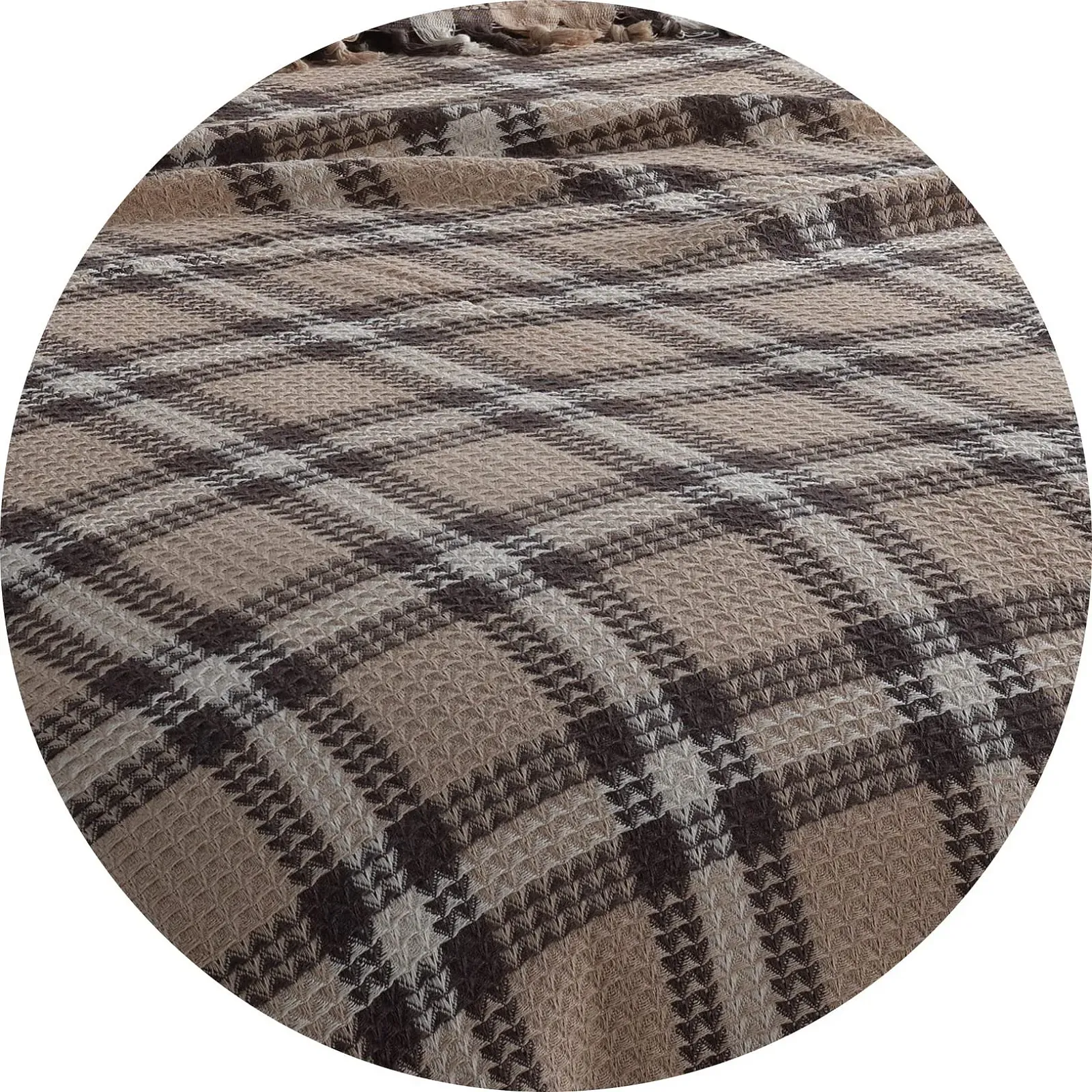 Покрывало Mixibaby Двустороннее одеяло Плед для дивана Коричневый Ekose 200 x 230 см, фото №3