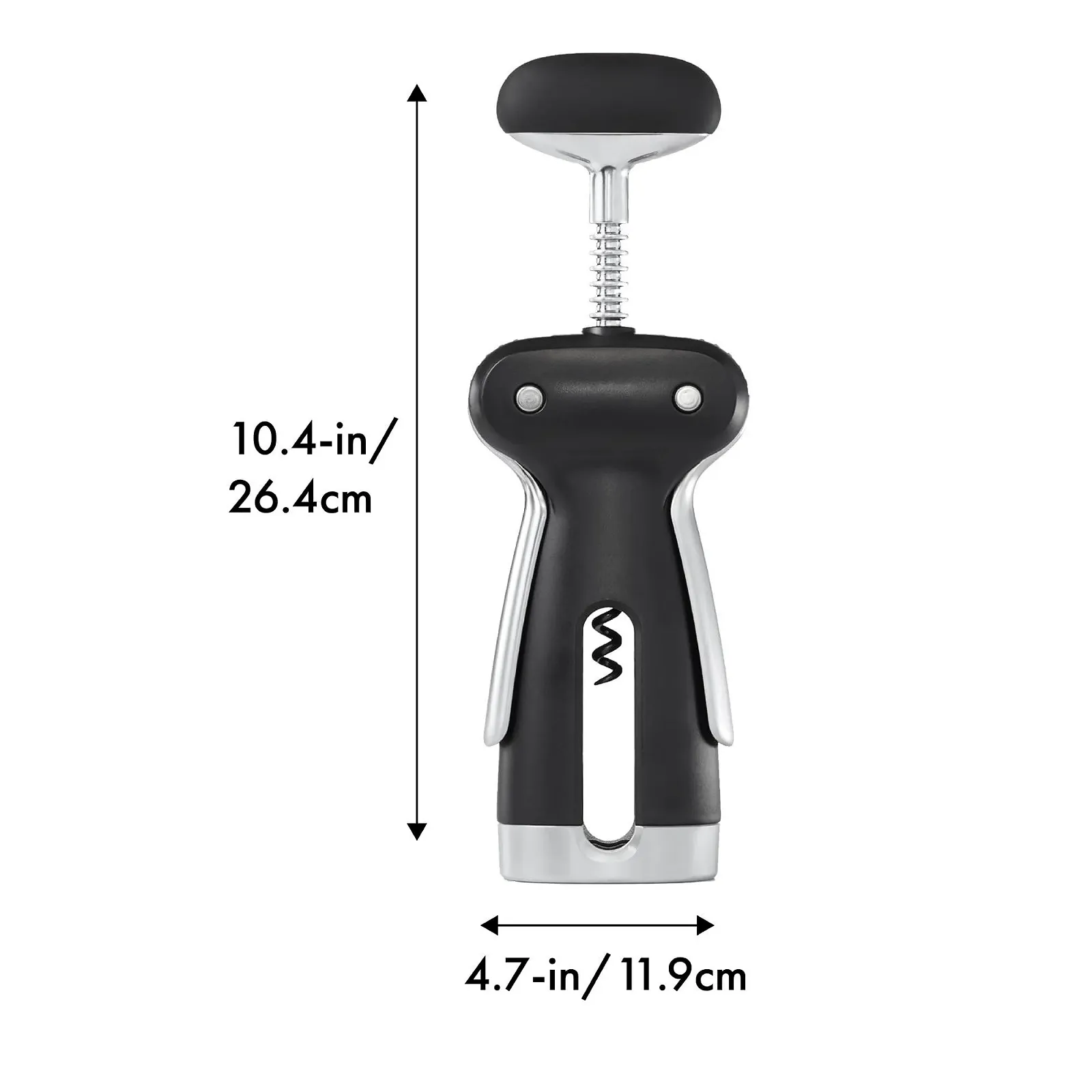 Штопор OXO SteeL з від'єднувальним відкривачем для винних пляшок, пластик, чорний, фото №5