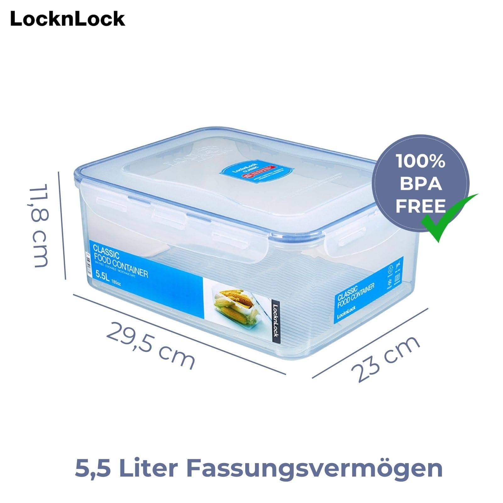 Ємність LOCK & LOCK ISI HPL844 Прямокутний 5500 мл, фото №2