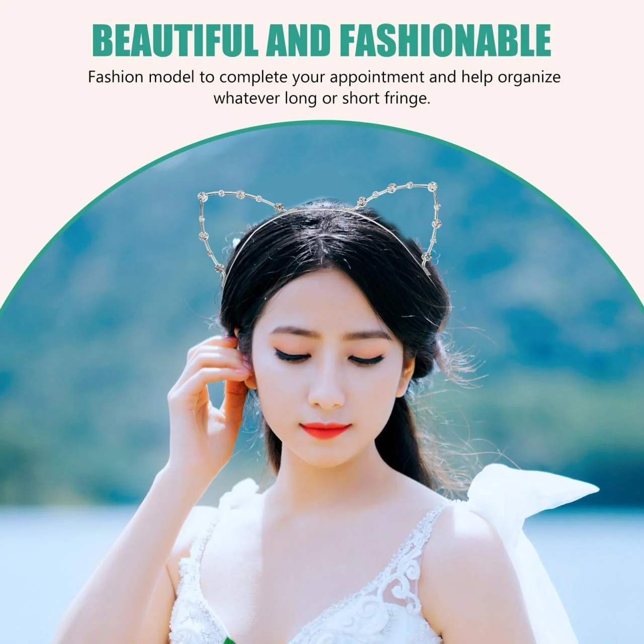 Обруч Вушка кота Rosenice зі стразами для вечірки-маскараду, Різдва, фото №4