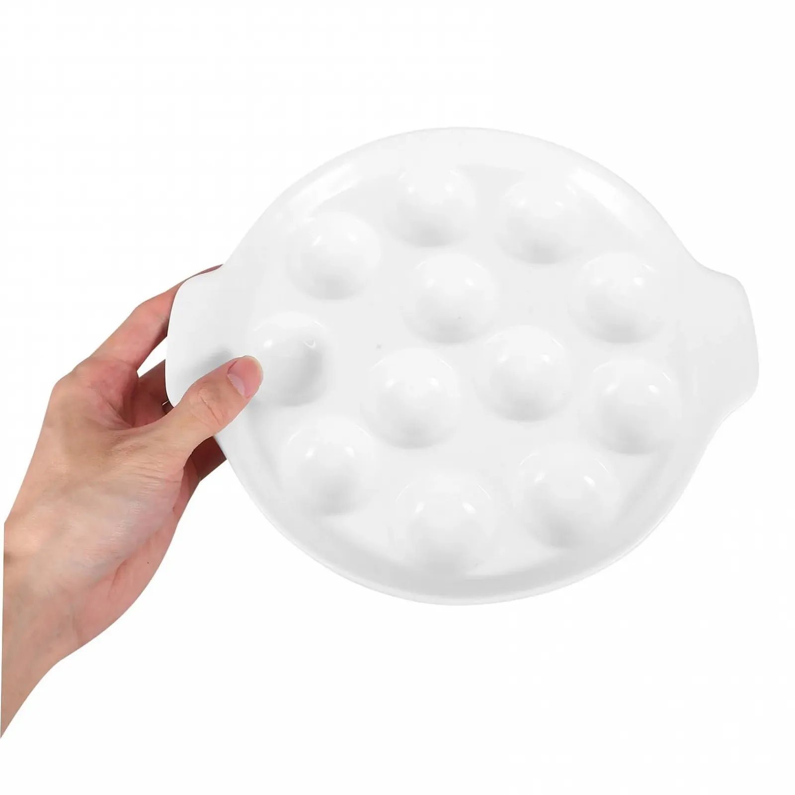 Форма для запекания улиток керамическая на 12 ячеек с ручками Белая, фото №4