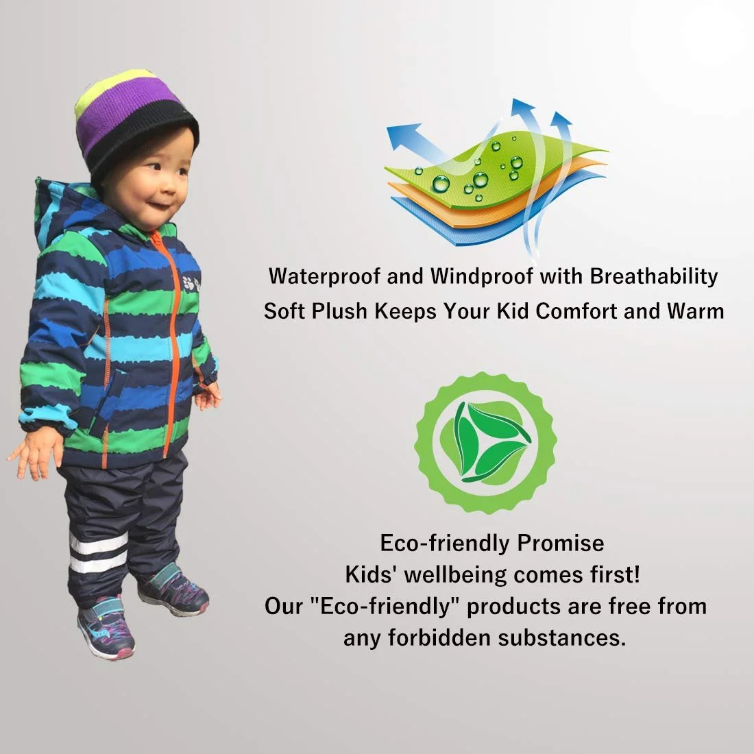 Софтшел куртка Umkaumka для детей с флисовой подкладкой и капюшоном 1-7 лет, софтшел куртка переходная для мальчиков с отражателями, фото №4