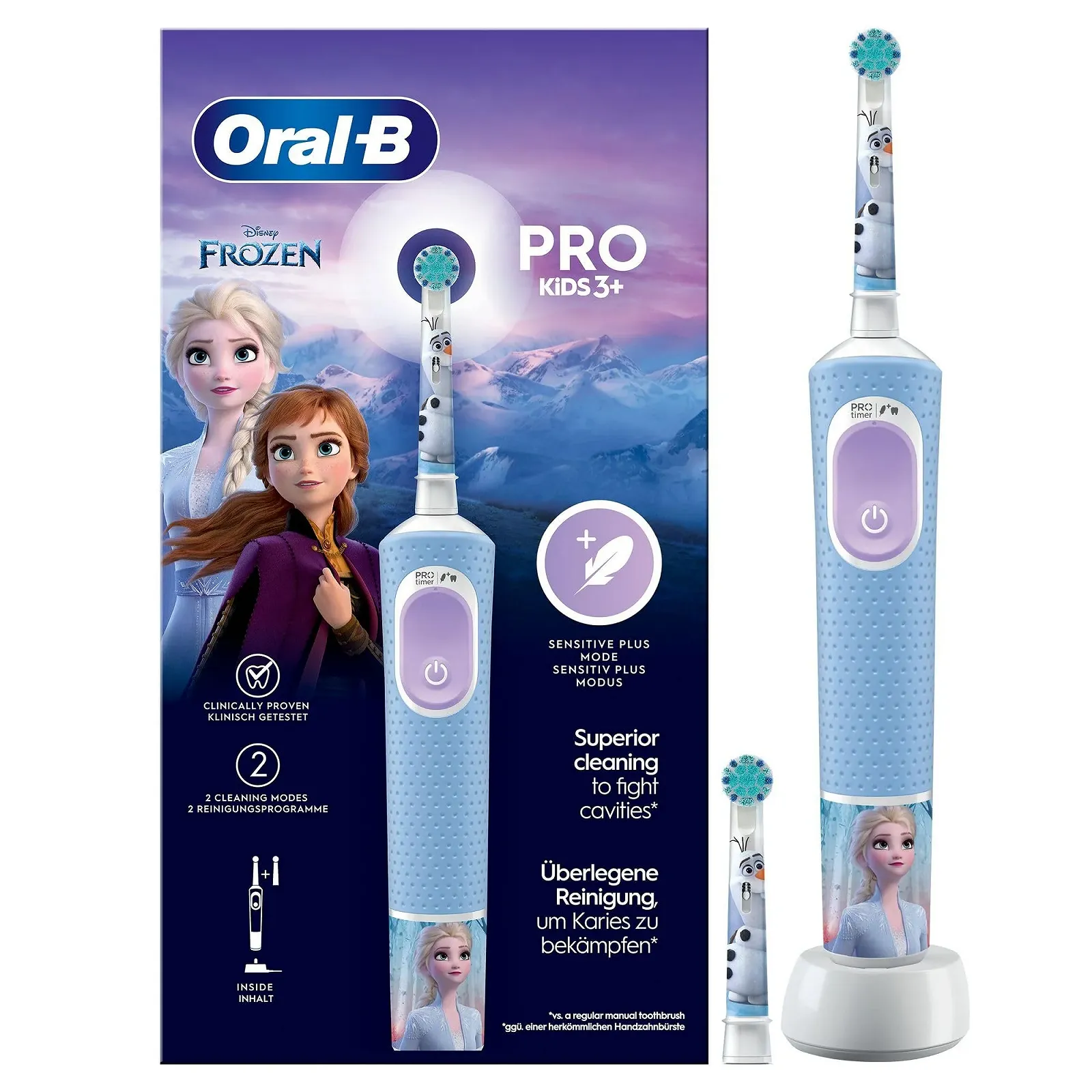 Электрическая зубная щетка Oral-B Vitality Pro Kids Frozen HBOX Черная, фото №1