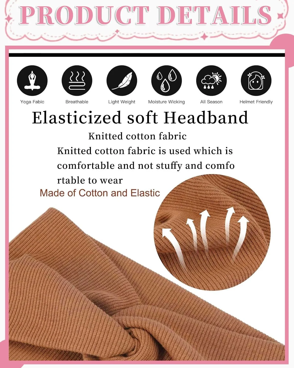 Жіночі пов'язки на голову, еластичні, фото №3