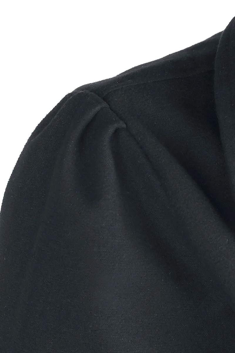 Пальто Gothicana by EMP Довге У стилі мілітарі Двобортне Чорне, фото №4