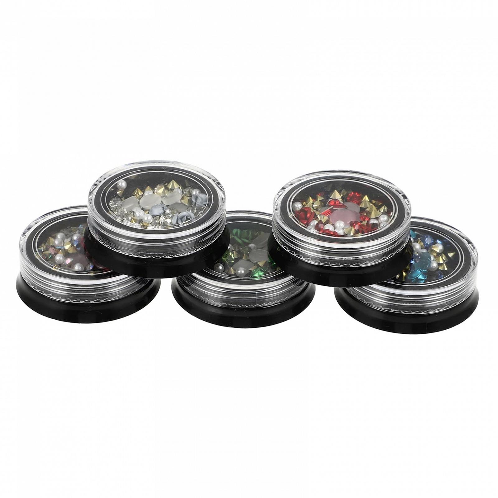 Украшения для ногтей WOONEKY Цветы, подвески, стразы, металлические розы, 5 коробок, фото №1