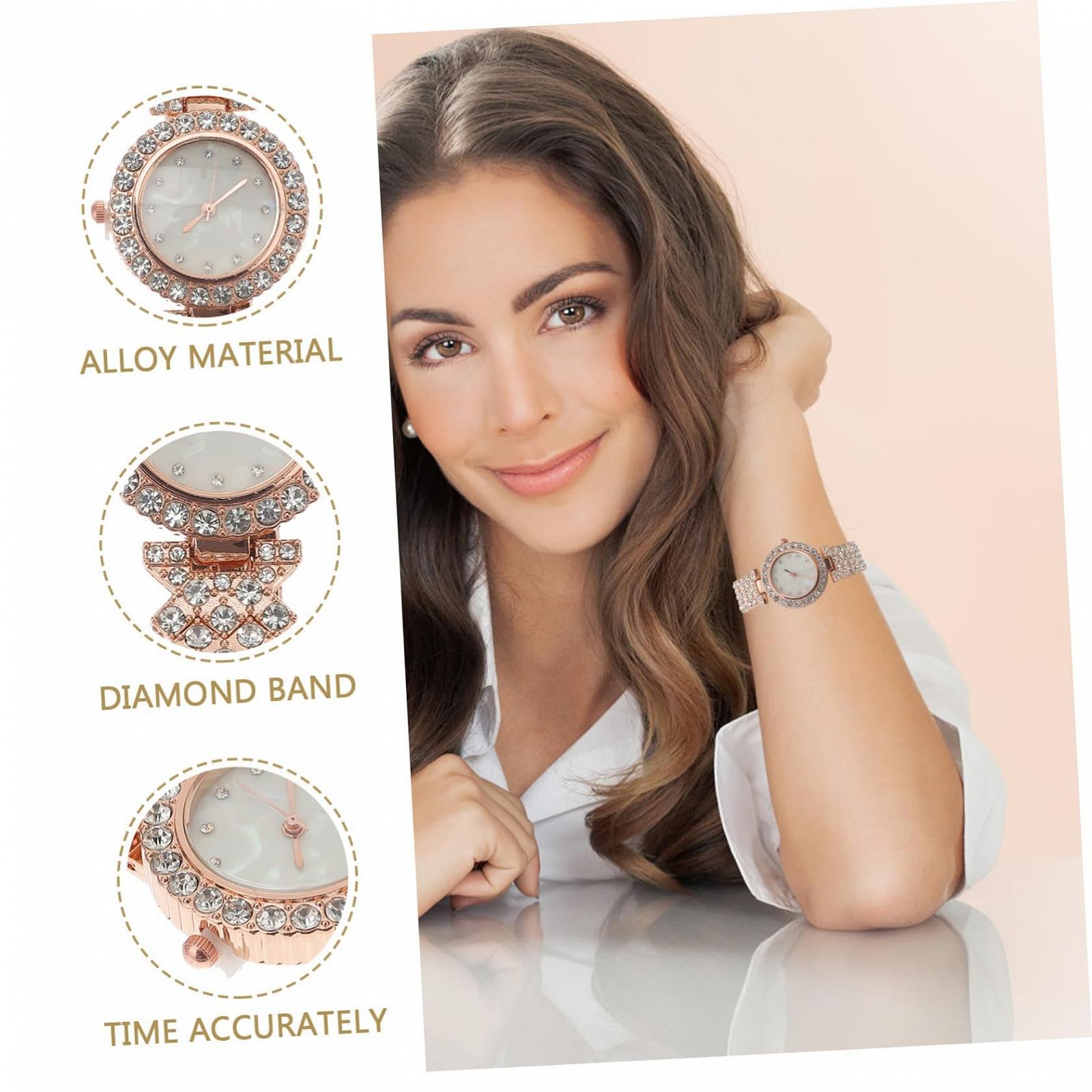 Женские часы OATIPHO Diamond, износостойкие, розовое золото, розовый, фото №3