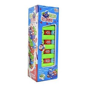 Игра настольная Веселые кирпичики разноцветные 30 деталей 4Fun Game Club - Фото 1