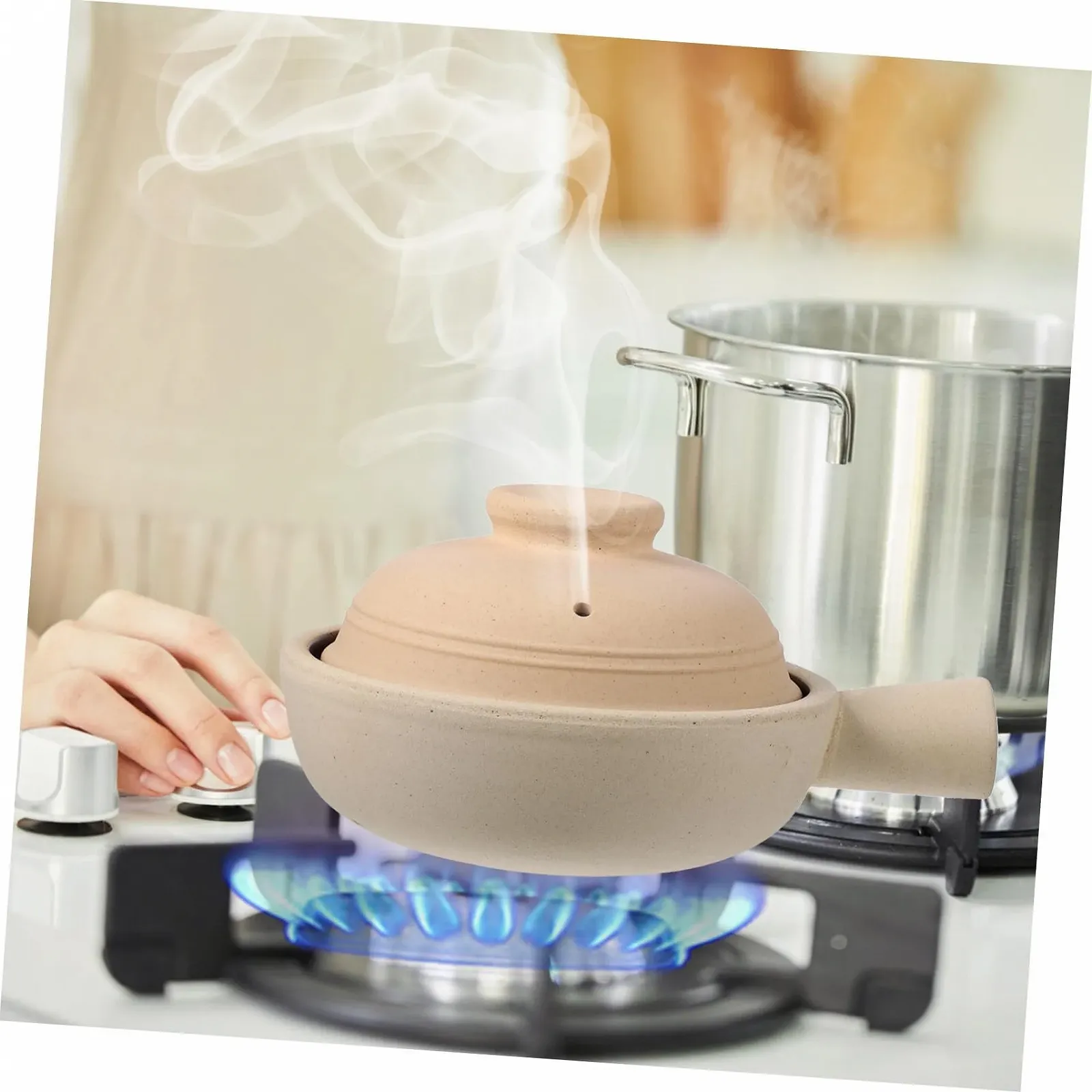 Ківш для супу Керамічний з кришкою та ручкою Термостійкий, фото №6