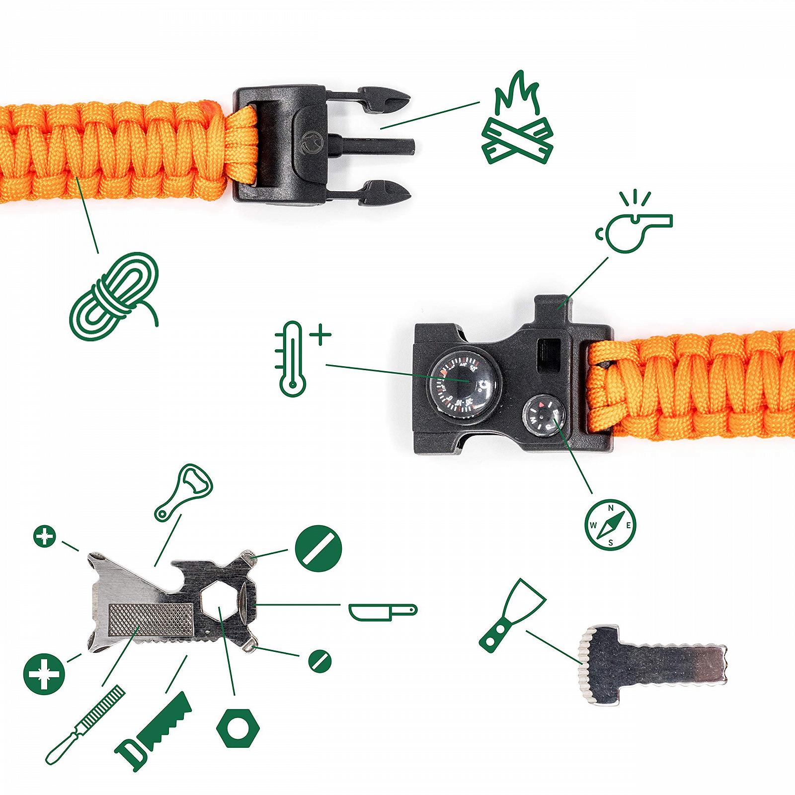 Браслет Paracord Steinbock7 Matterhorn 16-в-1, багатофункціональний, фото №5