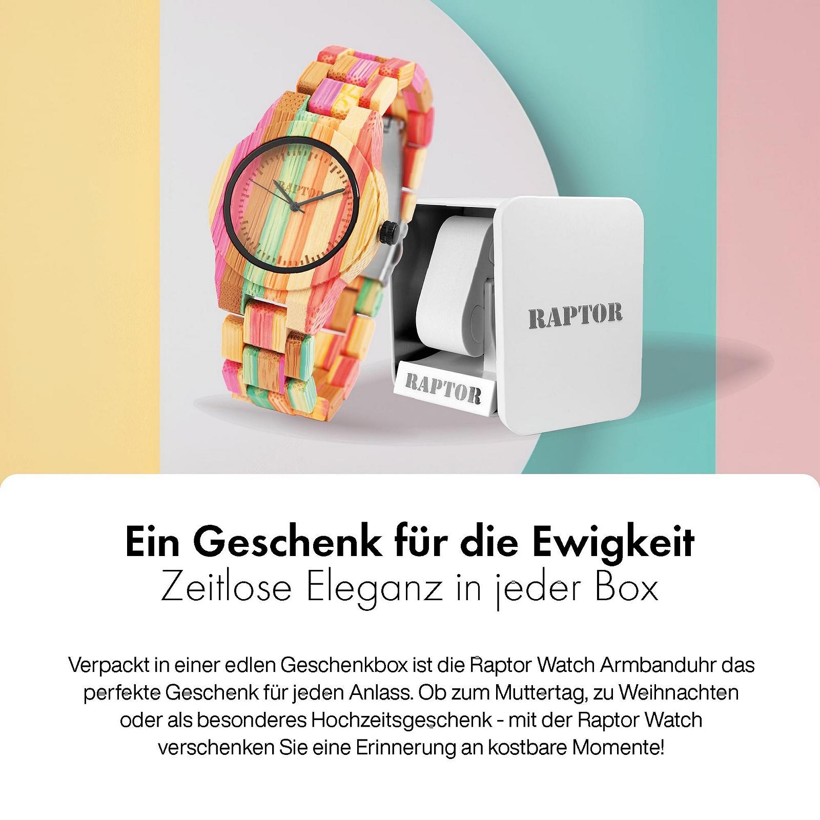 Жіночий дерев'яний годинник Raptor Raina RA10188, бамбуковий, аналоговий, кварцовий, фото №6 Жіночий дерев'яний годинник Raptor Raina RA10188, бамбуковий, аналоговий, кварцовий, фото №6