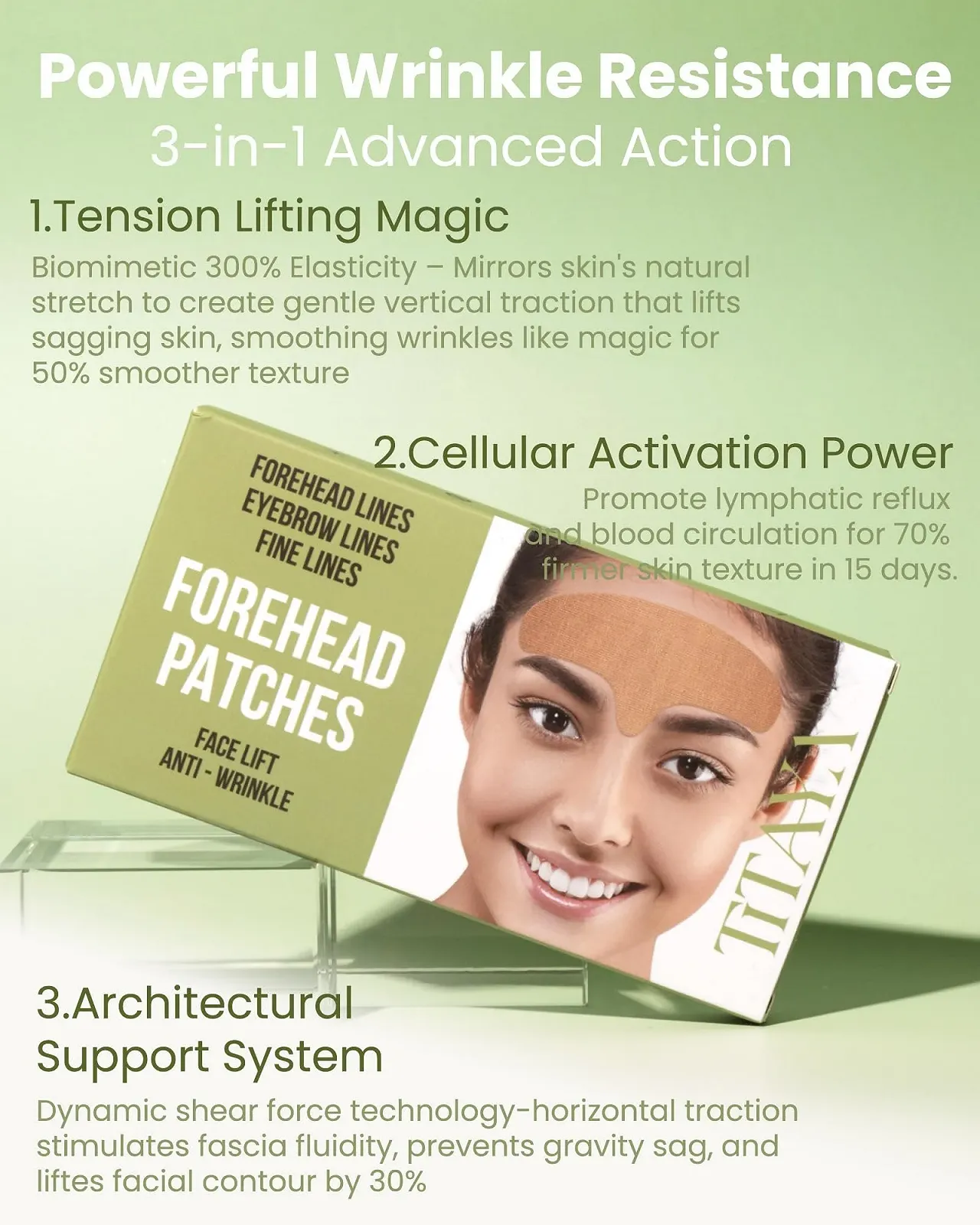 Пластир Titaya проти зморшок 15 шт. Пластирі для підтяжки обличчя для розгладження зморшок, фото №2