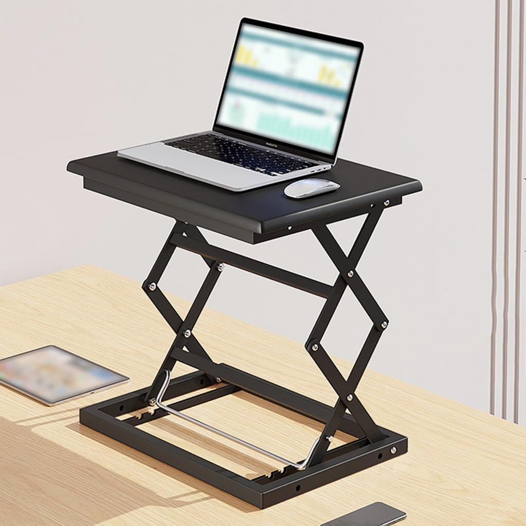Підставка-трансформер для столу Switch, регульована по висоті, робоча станція 49,8 x 36,8 см, ергономічна настільна платформа для монітора та ноутбука, робочий стіл (Колір: чорний), фото №1