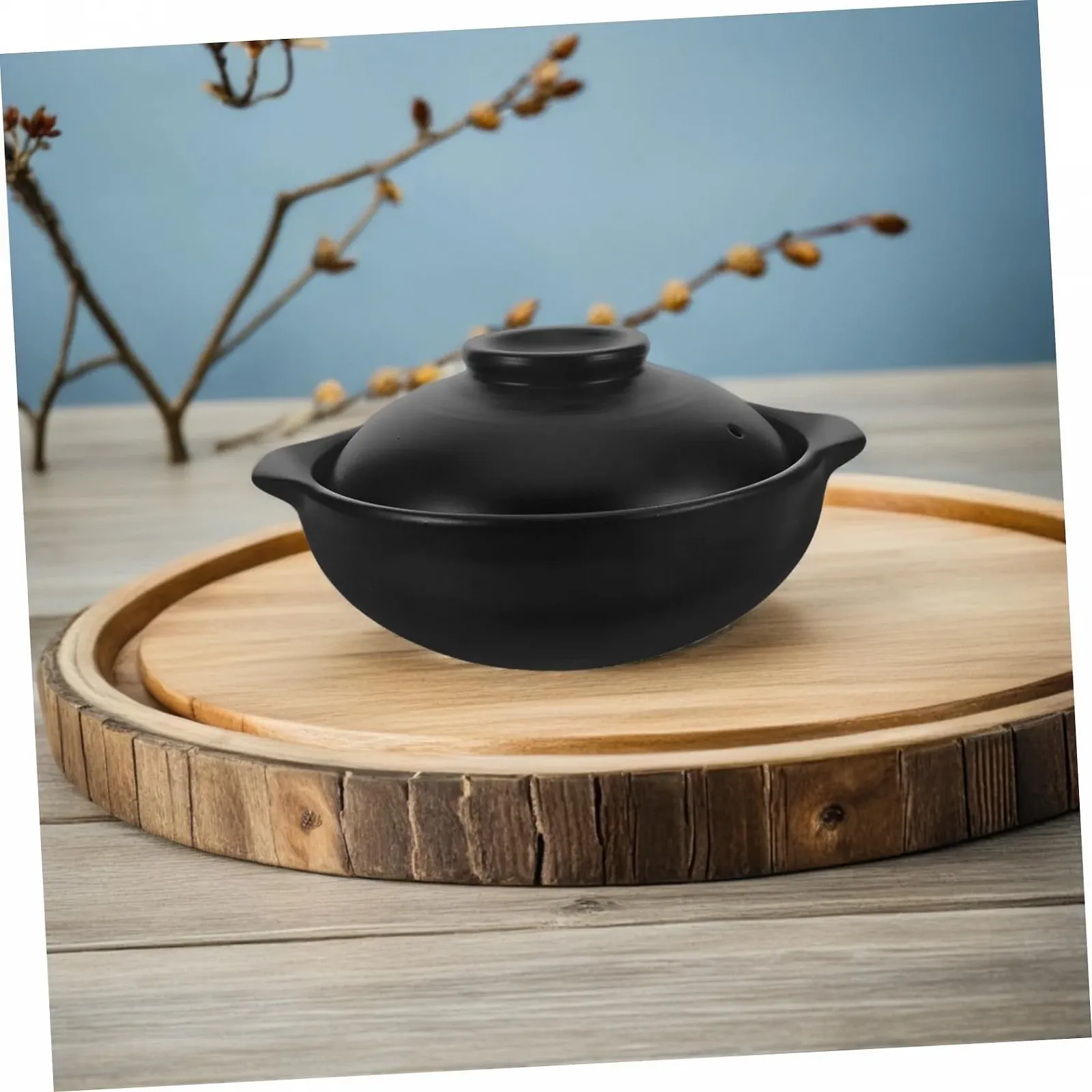 Горшок IMIKEYA керамический с крышкой для бульонов супов и блюд из риса термостойкий, фото №6