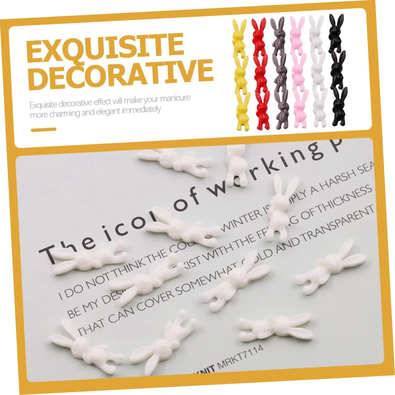 Прикрасы для ногтей Кролик WOONEKY 240 шт., Планета, 3D, Кролик, смола, фото №5