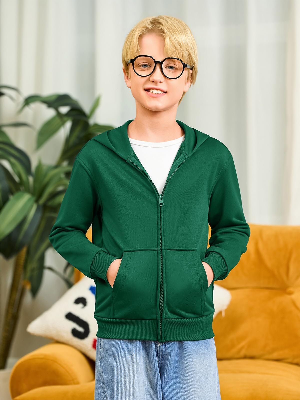 Худі Haloumoning для хлопчиків, з довгими рукавами, на блискавці, фото №5